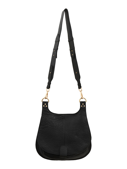 LA BESACE REJANE EN CUIR BUBBLE NOIR