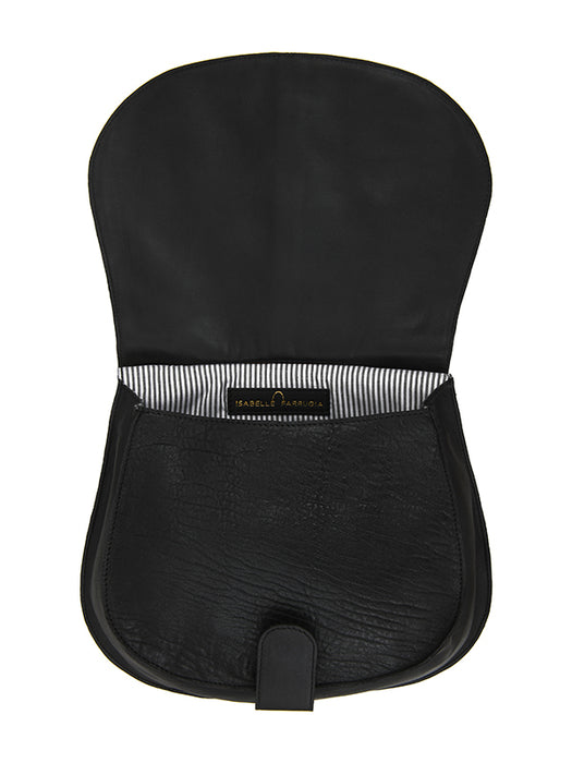 LA BESACE REJANE EN CUIR BUBBLE NOIR