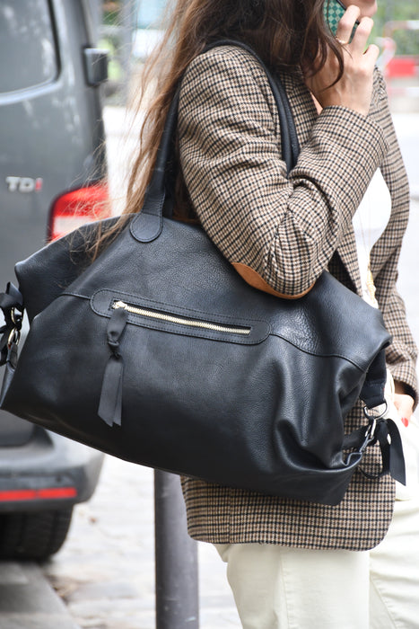 LE SAC ISABELLE EN CUIR NOIR