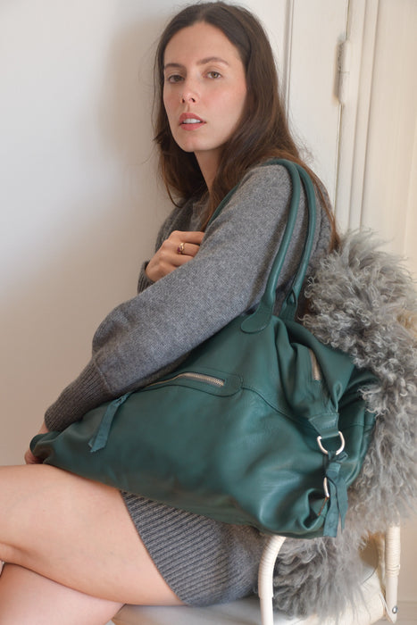 LE SAC ISABELLE EN CUIR VERT CHIC