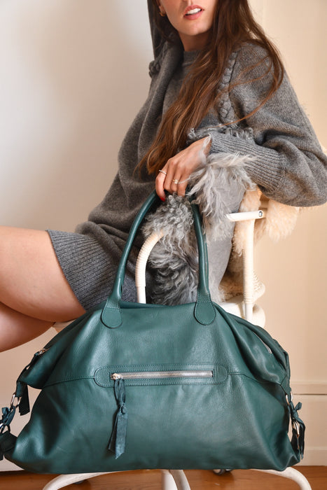 LE SAC ISABELLE EN CUIR VERT CHIC