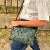 Sac Nathalie en agneau plongé vert