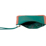 Pochette Arielle Vert et Corail Tressée