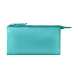 LE PORTEFEUILLE SOPHIA EN CUIR METALLISE TURQUOISE