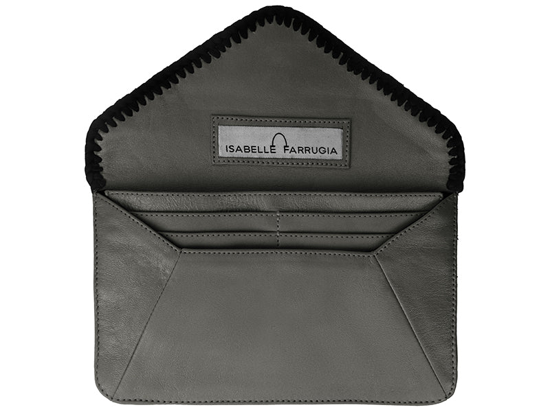 LE PORTEFEUILLE POCHETTE RENEE EN CUIR KAKI