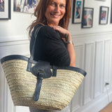 Le panier en cuir noir