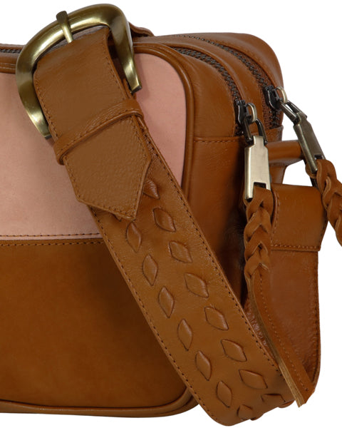 LE SAC MARINE PATCHWORK CAMEL ET ROSE