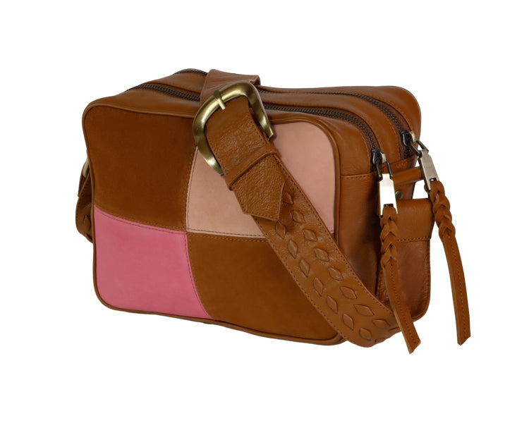 LE SAC MARINE PATCHWORK CAMEL ET ROSE