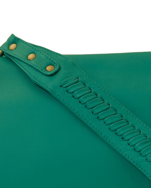 Le nouveau sac Mia en cuir tressé vert prairie