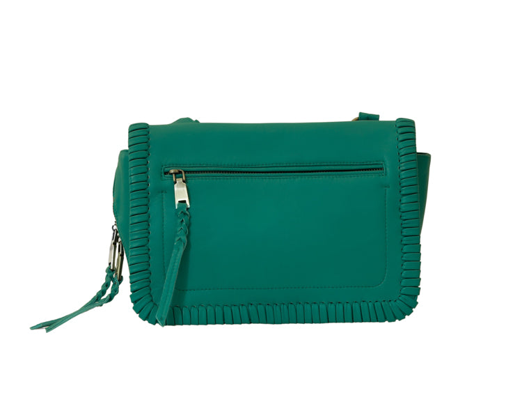 Le nouveau sac Mia en cuir tressé vert prairie