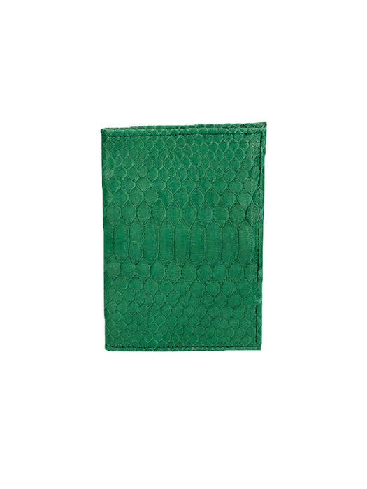 Porte passeport en python vert gazon  DAVID