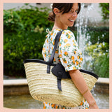Le panier en cuir noir